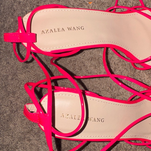 Azalea Wang Hot Pink Lace-Up Stiletto Heels 5.5” Size 9 - Picture 9 of 12